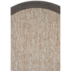 Pratico Bej Yuvarlak Dijital Baskı Sisal Görünümlü Kaymaz Taban Yıkanabilir Mutfak Paspası 120x120 cm