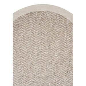 Cool Halı Pratico Bej Oval Dijital Baskı Hasır Görünüm Silinebilir Kaymaz Yıkanabilir Mutfak Halısı