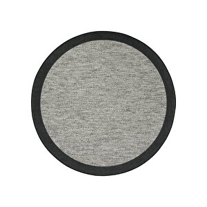 Pratico Gri Yuvarlak Sisal Görünüm Kaydırmaz Taban Dijital Baskı Yıkanabilir Mutfak Halısı 60x60 cm