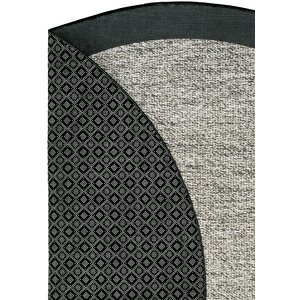 Cool Halı Pratico Gri Yuvarlak Sisal Görünüm Kaydırmaz Taban Dijital Baskı Yıkanabilir Mutfak Halısı