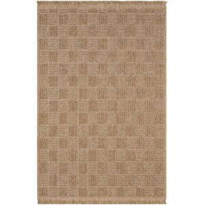 Mirage Kahverengi Dama Desenli Kilim Kaymaz Tabanlı Yıkanabilir Bohem Salon Mutfak Kilimi 160x230 cm