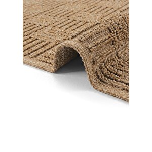 Cool Halı Mirage Kahverengi Dama Desenli Kilim Kaymaz Tabanlı Yıkanabilir Bohem Salon Mutfak Kilimi