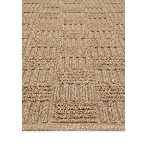 Cool Halı Mirage Kahverengi Dama Desenli Kilim Kaymaz Tabanlı Yıkanabilir Bohem Salon Mutfak Kilimi