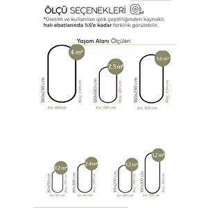 Pratico Gri Oval Mutfak Halısı Geometrik Desen Yıkanabilir Kaymaz Taban Dijital Baskı Halı 80x150 cm