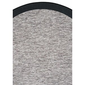 Pratico Gri Yuvarlak Sisal Görünümlü Kaymaz Taban Yıkanabilir Dijital Baskı Mutfak Halısı 120x120 cm