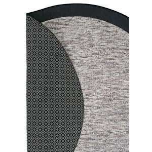 Cool Halı Pratico Gri Yuvarlak Sisal Görünümlü Kaymaz Taban Yıkanabilir Dijital Baskı Mutfak Halısı