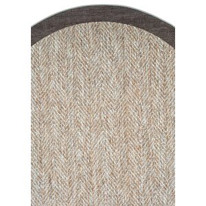 Cool Halı Pratico Kahve Oval Kaymaz Mutfak Halısı Dijital Baskı Sisal Hasır Görünüm Yıkanabilir Halı