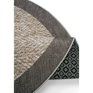 Cool Halı Pratico Kahve Oval Kaymaz Mutfak Halısı Dijital Baskı Sisal Hasır Görünüm Yıkanabilir Halı