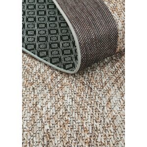 Cool Halı Pratico Kahverengi Mutfak Halısı Sisal Hasır Görünümlü Kaydırmaz Makinada Yıkanabilir Halı