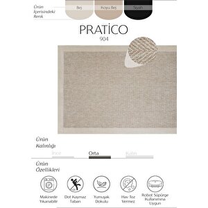 Pratico Bej Kaydırmaz Taban Halı Yumuşak Jüt Sisal Hasır Görünüm Yıkanabilir Mutfak Halısı 60x100 cm