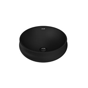 Go140 Gordo Tezgah Üstü Lavabo Ø40 Cm Kömür Karası Mat Siyah