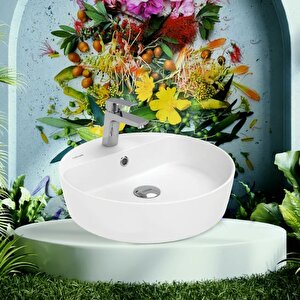 Lp146 Loop 45cm Masa Üstü Çanak Lavabo Mat Beyaz