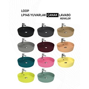 Lp146 Loop 45cm Masa Üstü Çanak Lavabo Mat Antrasit