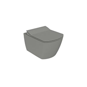 Eg321elegant Rim-off  Kanalsız Duroplast Yavaş Kapanan Klozet Kapaklı Cool Grey Set
