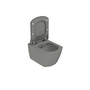 Eg321elegant Rim-off  Kanalsız Duroplast Yavaş Kapanan Klozet Kapaklı Cool Grey Set