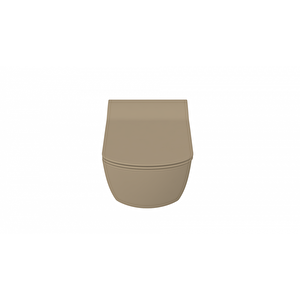 Eg321 Elegant Rim-off Kanalsız Duroplast Yavaş Kapanan Klozet Kapaklı Mat Cappucino Set