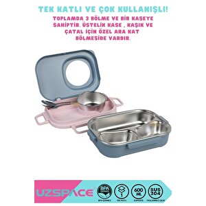İçi Çelik Saklama Kabı 600 Ml Vgn8021 Mavi