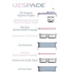 İçi Çelik Saklama Kabı 1200 Ml Vgn8023 Pembe