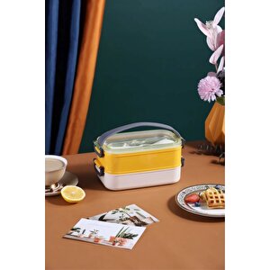 İçi Çelik Saklama Kabı 1400 Ml Xc-462 Sarı