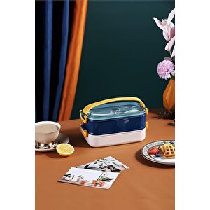 İçi Çelik Saklama Kabı 1400 Ml Xc-462 Mavi