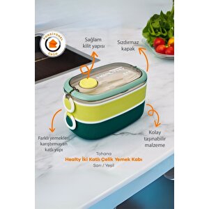 İçi Çelik Saklama Kabı 900 Ml Vgn8023 Yeşil