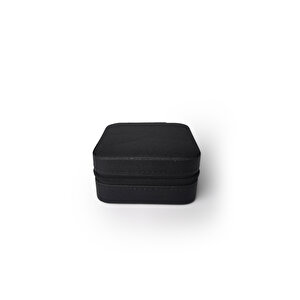Ecrou Çift Gözlü Seyahat Tipi Takı Kutusu Siyah