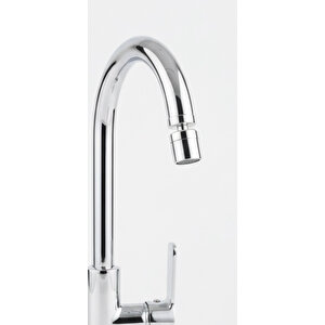 Tua Armatür Perlatörlü Oynar Başlıklı Krom Musluk Mutfak Eviye Bataryası Aç Kapa(360 Derece Dönen)