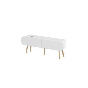 Tv Sehpası 2 Kapaklı Tv Sehpası Düşer Kapaklı Tv Ünitesi Televizyon Sehpası 120 Cm Sicilya Beyaz