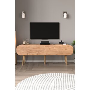 Tv Sehpası 2 Kapaklı Tv Sehpası Düşer Kapaklı Tv Ünitesi Televizyon Sehpası 120 Cm Sicilya Çam