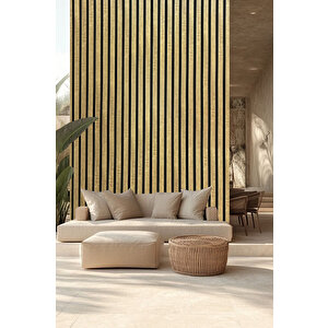 Mdf Ahşap Akustik Duvar Paneli 100x275 Cm - Meşe