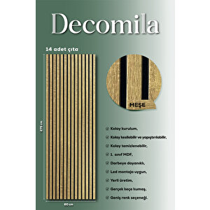 Mdf Ahşap Akustik Duvar Paneli 60x275 Cm - Meşe