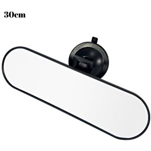 Universal İç Dikiz Aynası, Panoramik Vantuzlu, Siyah Çerçeveli, 30cm Geniş Görüş