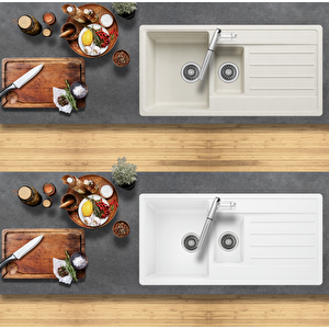 Granit Evye I Fors Series Bej (krem) I 1.5 Gözlü I (100x50cm)