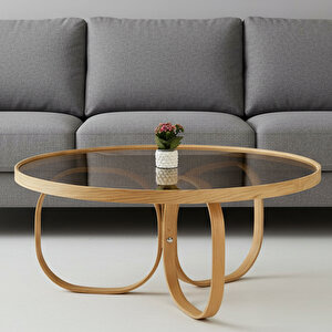 Jüpiter Camlı Orta Sehpa Meşe Meşe