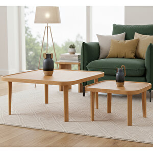 Pera Orta Sehpa İkili Set Meşe Meşe