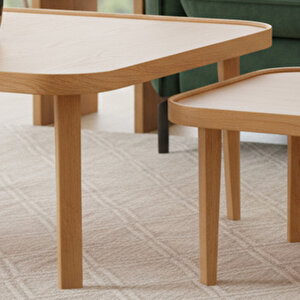 Pera Orta Sehpa İkili Set Meşe Meşe