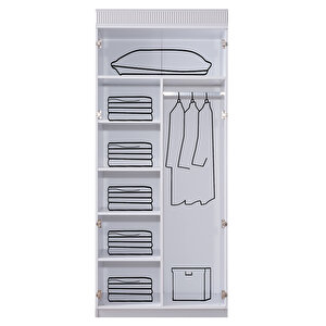 Venüs Çocuk Odası Takımı, Venüs Büyüyen Beşik, Vira 4 Kapaklı Kitaplıklı Dolap, Şifonyer - Gri