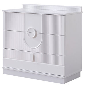 Venüs Çocuk Odası Takımı, Venüs Büyüyen Beşik, Vira 4 Kapaklı Kitaplıklı Dolap, Şifonyer - Beyaz