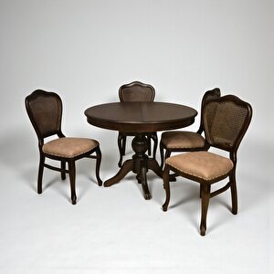 Elegansia Ahşap Açılır Masa Takımı, 4 Adet Lilia Sandalye