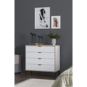 Arden 4 Çekmeceli Şifonyer Beyaz