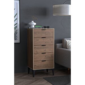 Arden 5 Çekmeceli Şifonyer , Çamaşırlık (atlas Çam) Kahverengi