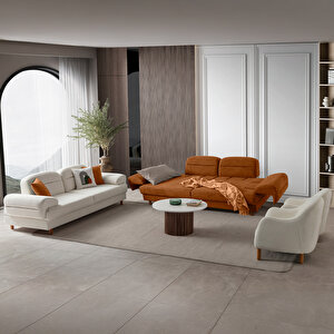 Lizbon Yataklı Sandıklı Koltuk Takımı 3+3+1+1 Turuncu Turuncu