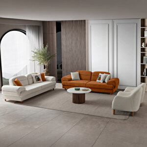 Lizbon Yataklı Sandıklı Koltuk Takımı 3+3+1+1 Turuncu Turuncu