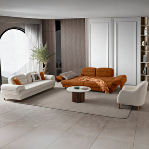 Lizbon Yataklı Sandıklı Koltuk Takımı 3+3+1+1 Turuncu Turuncu