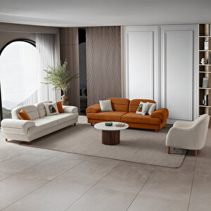 Eymense Lizbon Yataklı Sandıklı Koltuk Takımı 3+3+1+1 Turuncu