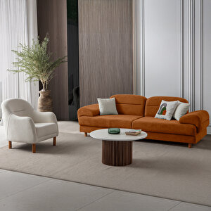 Eymense Lizbon Yataklı Sandıklı Koltuk Takımı 3+3+1+1 Turuncu