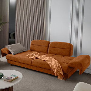 Eymense Lizbon Yataklı Sandıklı Koltuk Takımı 3+3+1+1 Turuncu