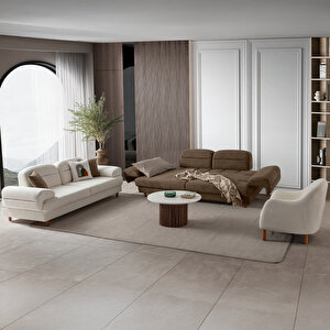 Lizbon Yataklı Sandıklı Koltuk Takımı 3+3+1+1 Kahverengi Kahverengi