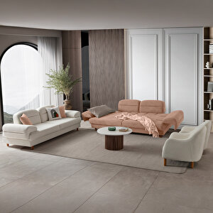 Lizbon Yataklı Sandıklı Koltuk Takımı 3+3+1+1 Pembe Pembe