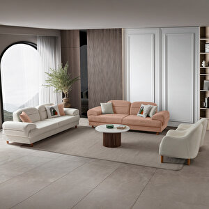 Lizbon Yataklı Sandıklı Koltuk Takımı 3+3+1+1 Pembe Pembe